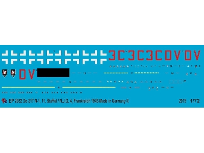 Markings For Do 217 N-1, 11. Staffel/N.J.G. 4, France 1943 - zdjęcie 1