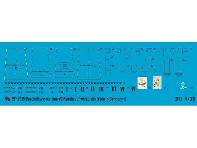 Markings For German V2/A4 Rocket Black Print - zdjęcie 1