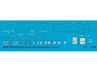 Markings For German V2/A4 Rocket White Print - zdjęcie 1