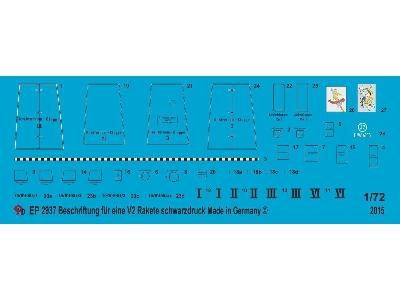 Markings For German V2/A4 Rocket Black Print - zdjęcie 1