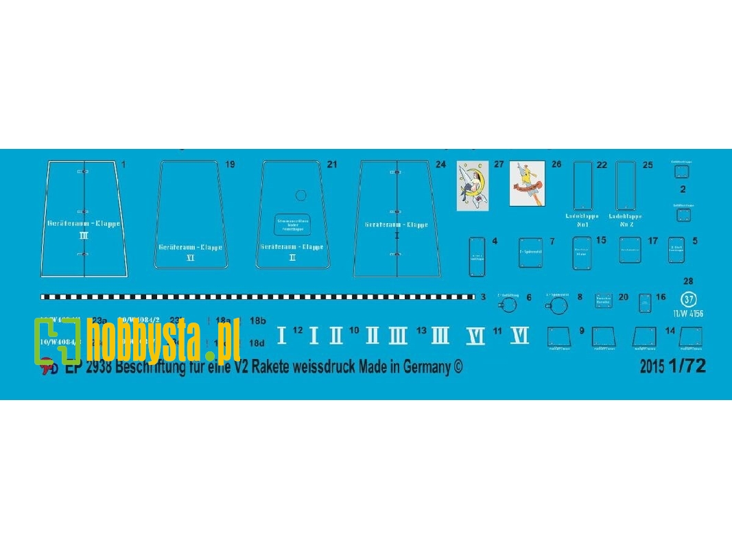 Markings For German V2/A4 Rocket White Print - zdjęcie 1