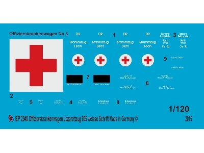 Markings For Officer Ambulance Wagon Of The German Train 655 - zdjęcie 1