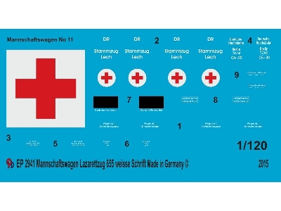 Markings For The Crew Wagon Of The German Ambulance Train 655 - zdjęcie 1