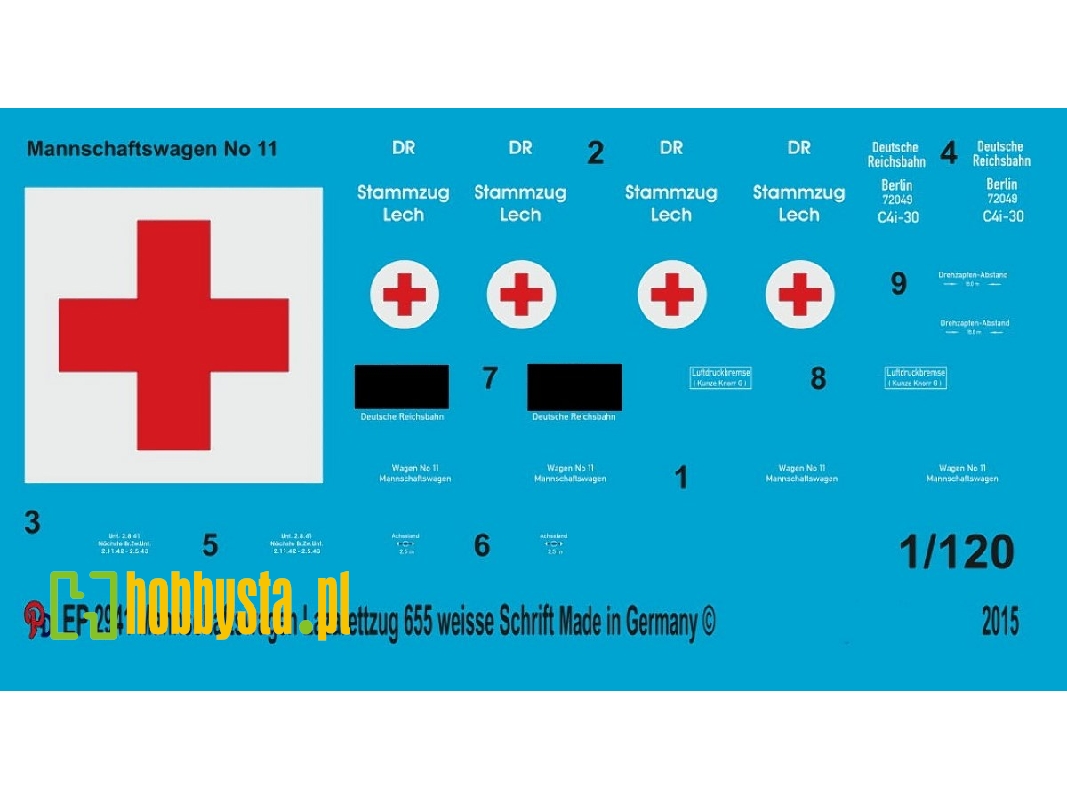 Markings For The Crew Wagon Of The German Ambulance Train 655 - zdjęcie 1