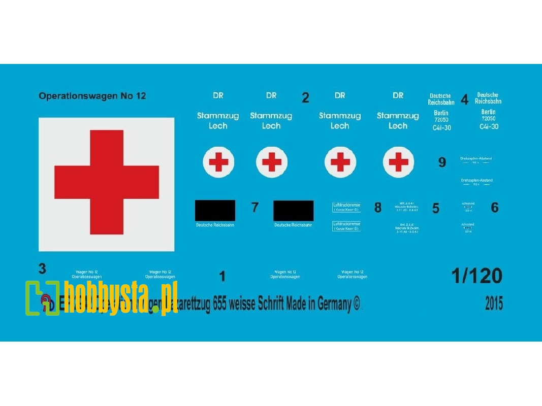Markings For The Operation Wagon For The German Ambulance Train 655 - zdjęcie 1
