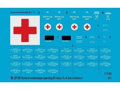 Markings For Heavy Wounded Wagon Of The German Ambulance Train 655 - zdjęcie 1