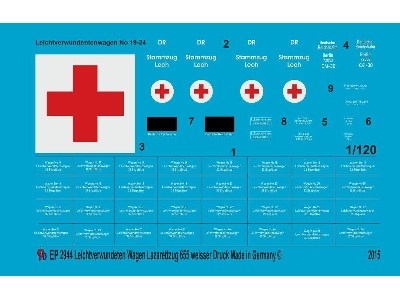 Markings For Light Wounded Wagon Of The German Ambulance Train 655 - zdjęcie 1