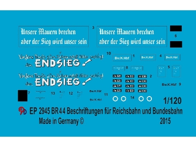 Markings For Br 44 For Reichsbahn And Bundesbahn - zdjęcie 1