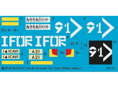 Markings For Abrams M1a1 "old Ironsides" During Kosovo 1999 - zdjęcie 1