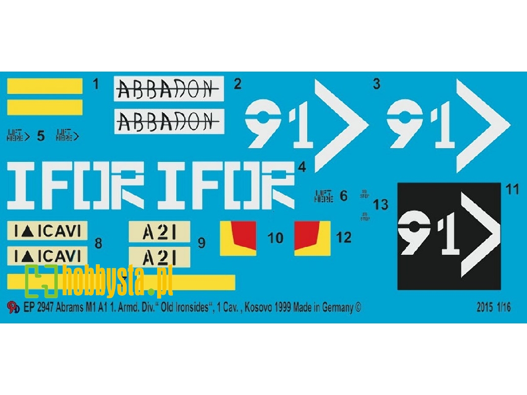 Markings For Abrams M1a1 "old Ironsides" During Kosovo 1999 - zdjęcie 1