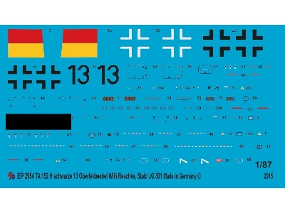 Ta 152 H Black 13 Oberfeldwebel Willi Reschke 9 Jg 301 - zdjęcie 1