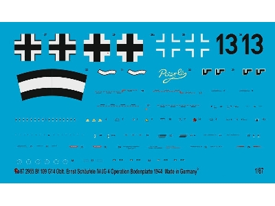 Bf 109 G 14 Oblt. Ernst Schäufele Iv/Jg 4 Operation Bodenplatte 1944 - zdjęcie 1