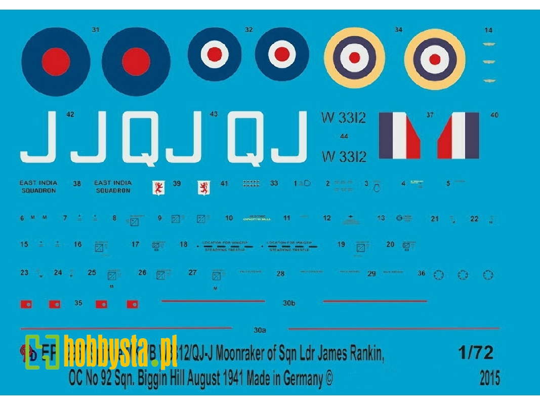 Spitfire Mk Vb W 3312/Qj-j Moonraker Of Sqn Ldr. James Rankin, Oc No. 92 Sqn - zdjęcie 1