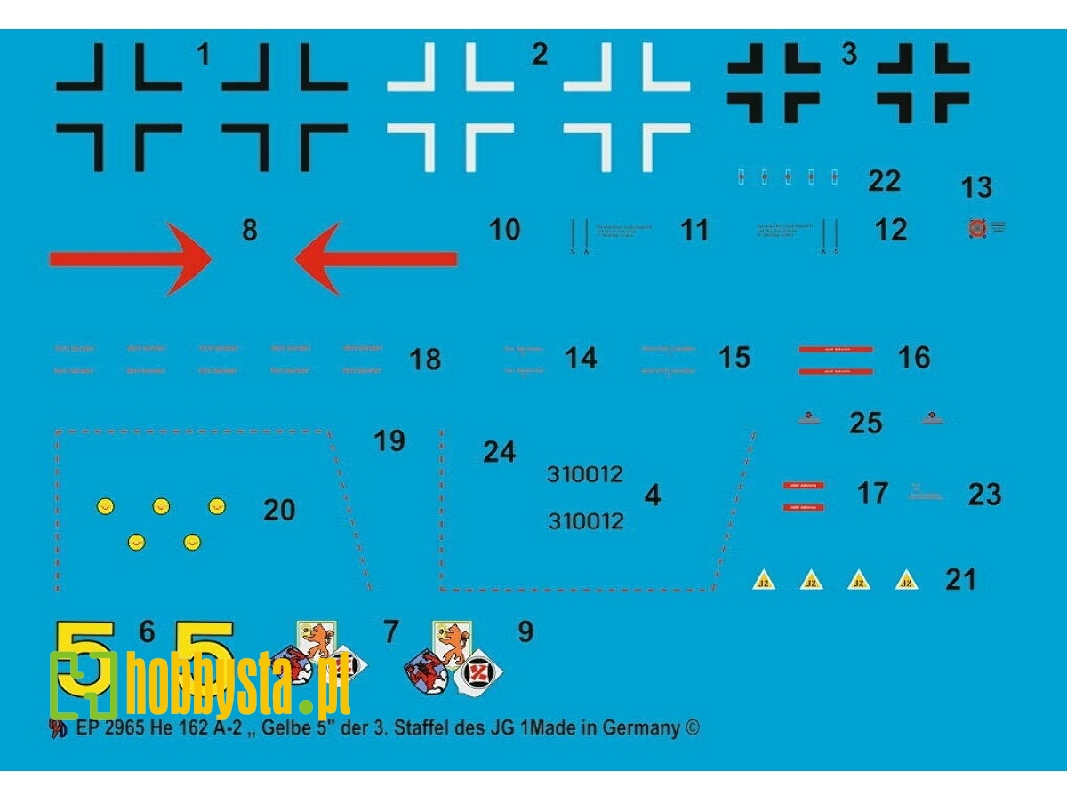 He 162 A-2 "yellow 5" Of The 3. Staffel Of The Jg 1, After War Gone To France - zdjęcie 1