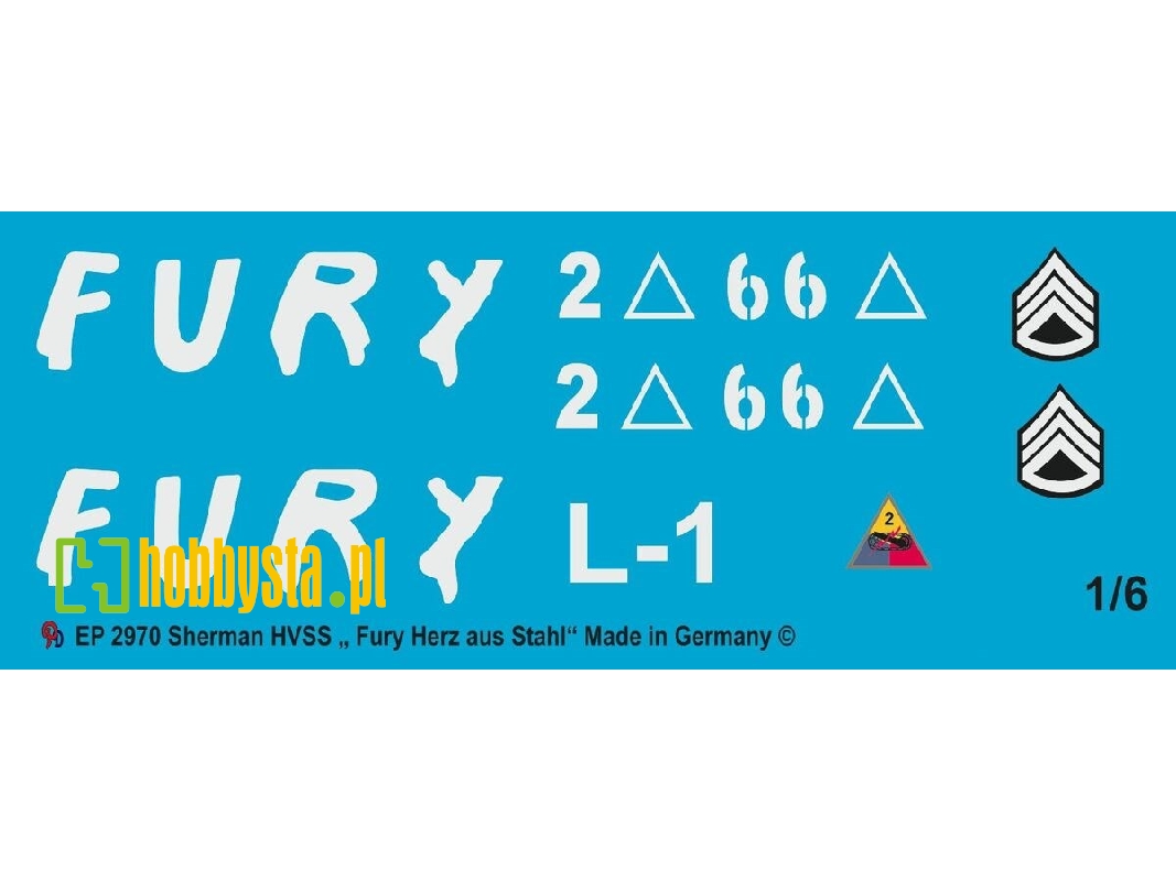 Markings For The Movie Sherman "fury" - zdjęcie 1