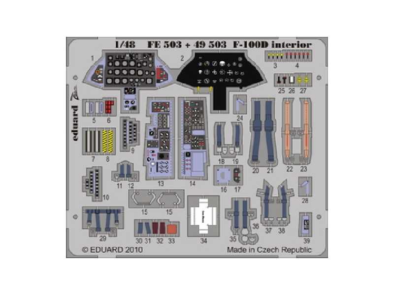 F-100D interior S. A. 1/48 - Trumpeter - blaszki - zdjęcie 1 F-100D interior S. A. 1/48 - Trumpeter - blaszki - zdjęcie 1