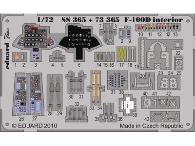  F-100D interior S. A. 1/72 - Trumpeter - blaszki - zdjęcie 1