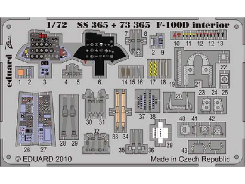 F-100D interior S. A. 1/72 - Trumpeter - blaszki - zdjęcie 1 F-100D interior S. A. 1/72 - Trumpeter - blaszki - zdjęcie 1