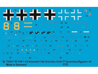 Bf 109 F-4 Feldwebel Fritz Gromtka, 6/Jg 27, Quotaifiya, Africa 1942 - zdjęcie 1