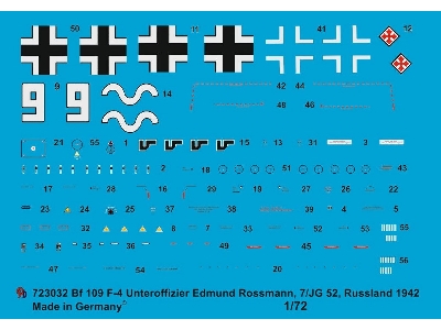 Bf 109 F-4 Unteroffizier Edmund Rossmann, 7/Jg 52, Russia 1942 - zdjęcie 1