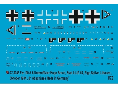 Fw 190 A-6 Unteroffizier Hugo Broch, Stab Ii/Jg 54 Riga-lithuania Oct. 1944, 81 Kills - zdjęcie 1
