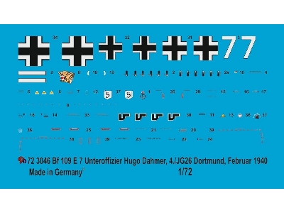 Bf 109 E-7 Unteroffizier Hugo Dahmer, 4./Jg 26 Dortmund, February 1940 - zdjęcie 1