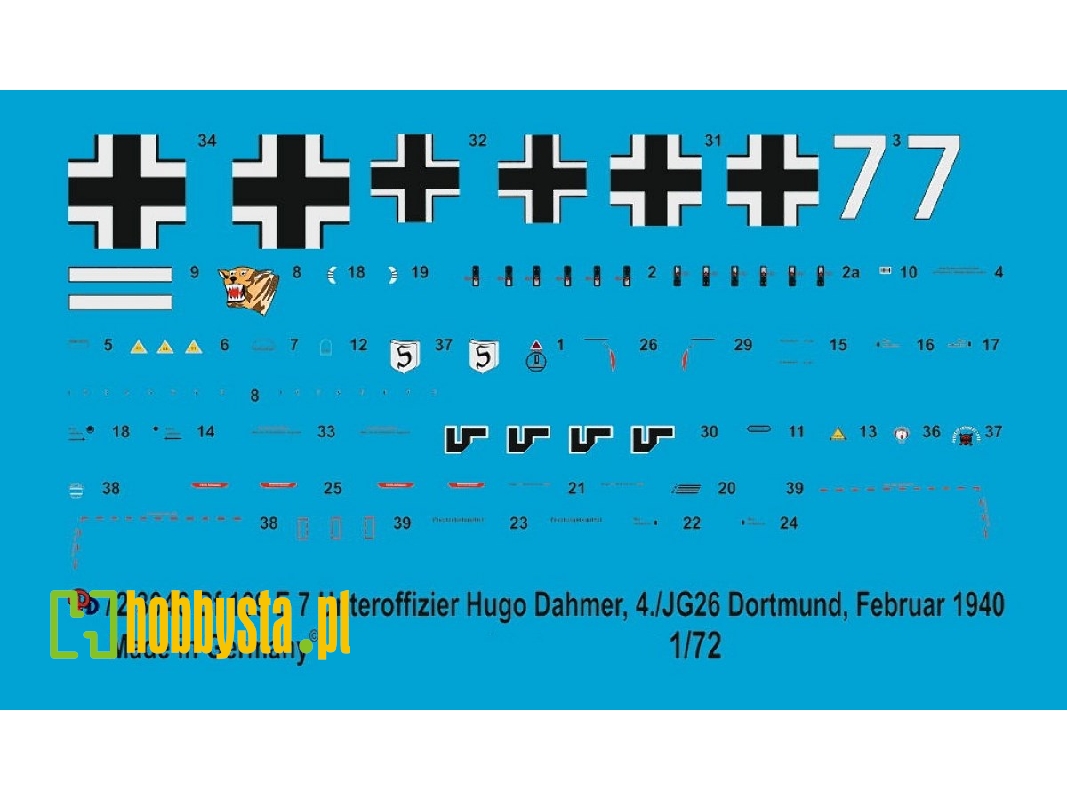 Bf 109 E-7 Unteroffizier Hugo Dahmer, 4./Jg 26 Dortmund, February 1940 - zdjęcie 1