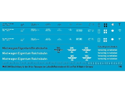Markings For German Reichsbahn Anti Aricraft Wagon - zdjęcie 1