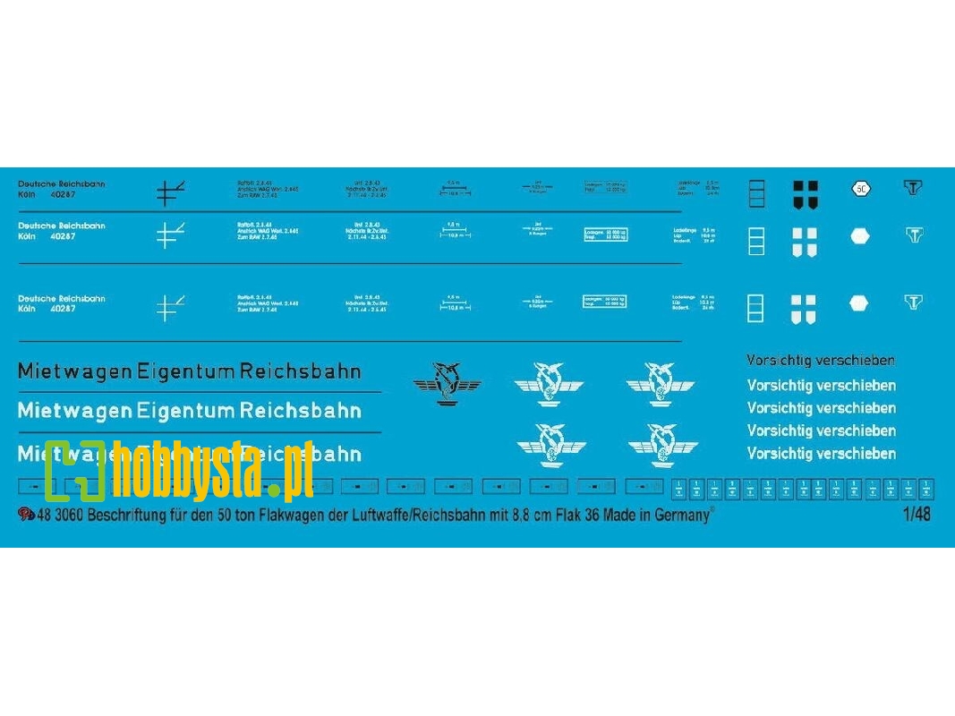 Markings For German Reichsbahn Anti Aricraft Wagon - zdjęcie 1