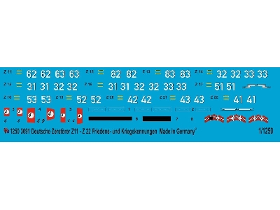 German Destroyers Z11-z22 Pre War And War Time Markings - zdjęcie 1