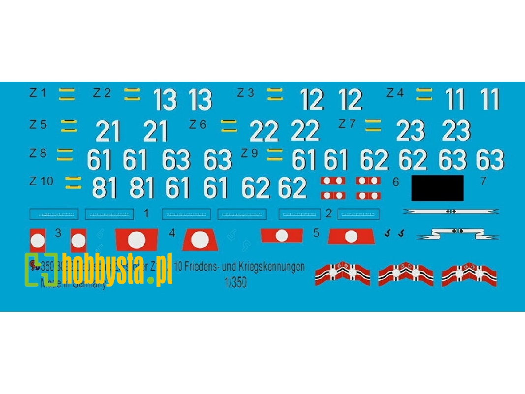 German Destroyers Z1-z10 Pre War And War Time Markings - zdjęcie 1