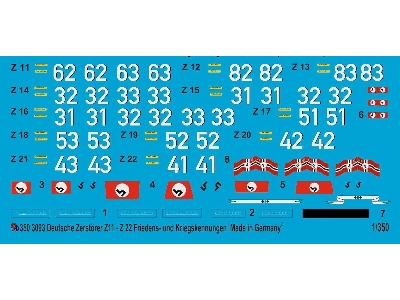 German Destroyers Z11-z22 Pre War And War Time Markings - zdjęcie 1