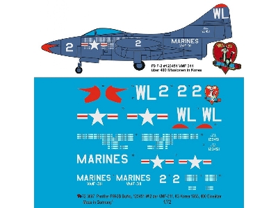 Panther F9f-2b Bu No. 123451 Wl 2 Of The Vmf-311, K-3 Korea 1953, 400 Missions - zdjęcie 1