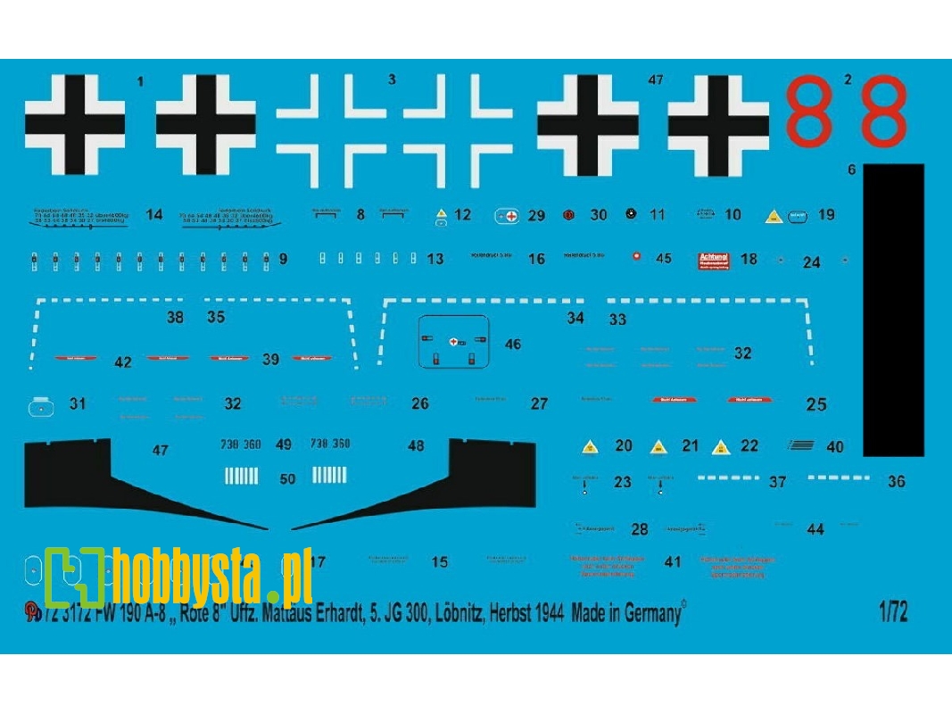 Fw 190 A-8 "red 8" Uffz MatthĂ¤us Erhardt, 5. Jg 300 LĂ¶bnitz, Autumn 1944 - zdjÄ™cie 1
