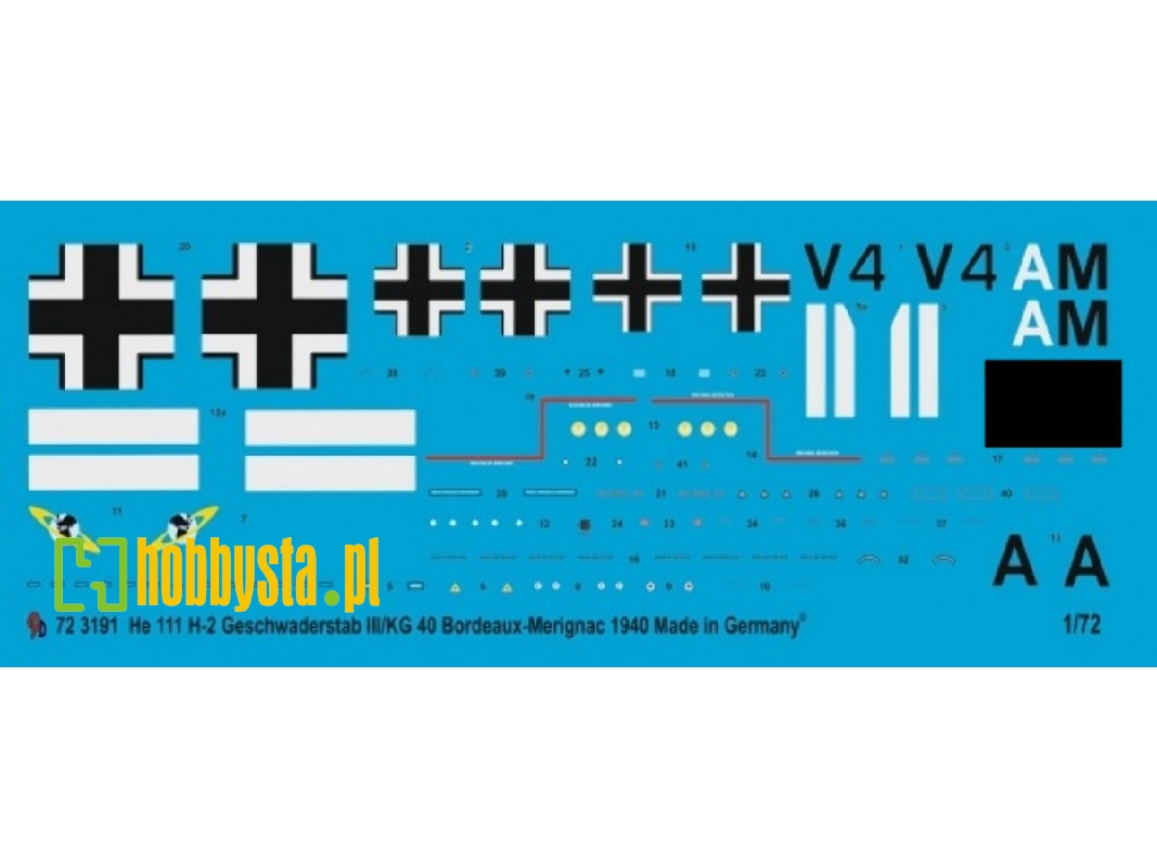 He 111 H-2 Headquarter Group Iii/Kg 40 Bordeaux-merignac 1940-1942 - zdjęcie 1