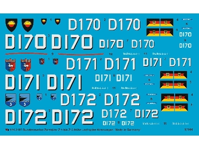 German Modern Navy Destroyer Z1-z3 Early And Late Markings For Revell Model - zdjęcie 1