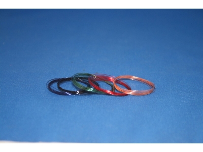 5 Different Lacquered Copper Wires 0,35 Mm, About 1 Mtr Long - zdjęcie 1