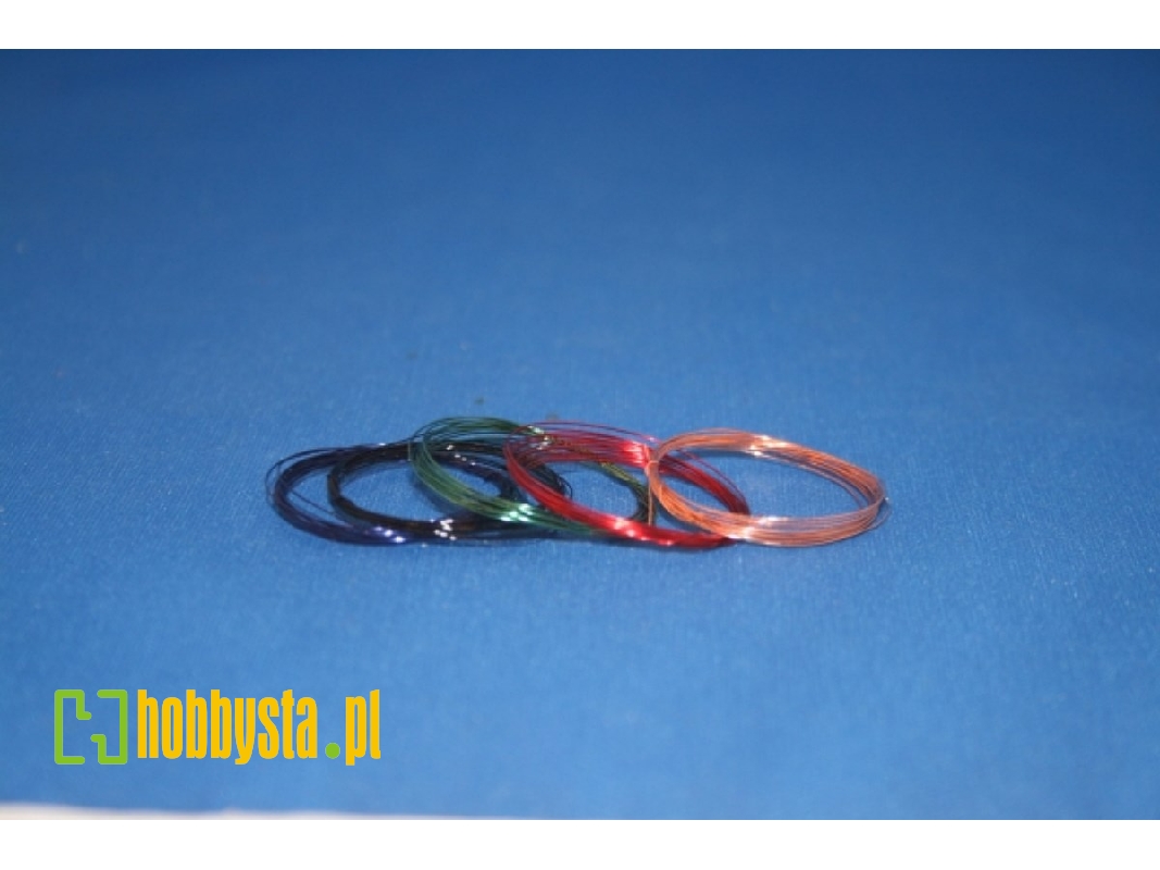5 Different Lacquered Copper Wires 0,35 Mm, About 1 Mtr Long - zdjęcie 1