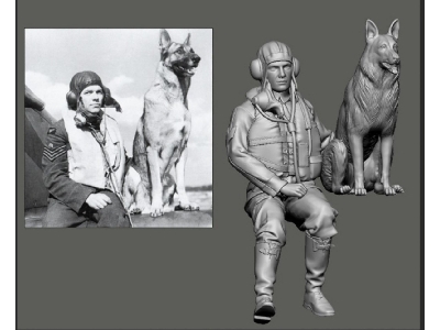 Early Wwii Britsh And Bob Aces - George Unwin And Dog - zdjęcie 1