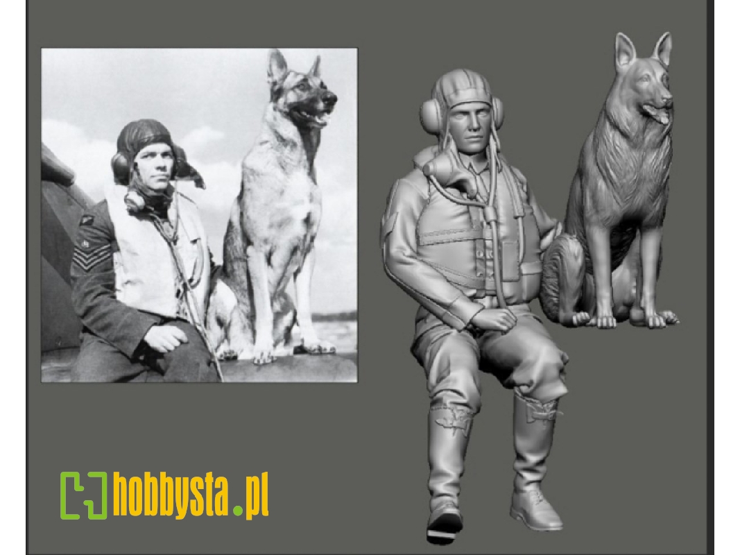 Early Wwii Britsh And Bob Aces - George Unwin And Dog - zdjęcie 1