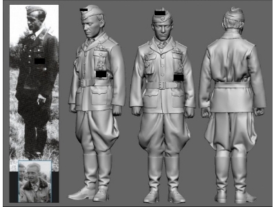 German Wwii Battle Of Britain Ace Erich Schmidt (3d-printed) - zdjęcie 1