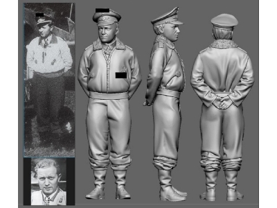 Battle Of Britain German Wwii Ace Walter Oesau (3d-printed) - zdjęcie 1