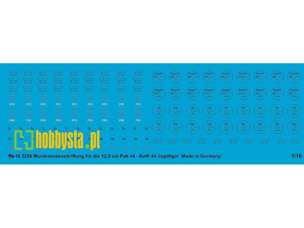 Ammo Markings For 12,8 Cm Pak 44 And Kwk 44 Jagdtiger - zdjęcie 1