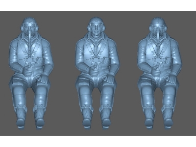 German Wwii Pilots Siting In Planes (3 Figures / 3d-printed) - zdjęcie 1