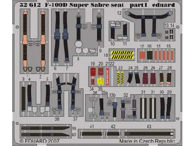  F-100D seat 1/32 - Trumpeter - blaszki - zdjęcie 2