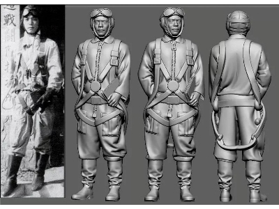 Japanese Army Wwii Ace Hjdeo Miyabe (3d-printed) - zdjęcie 1