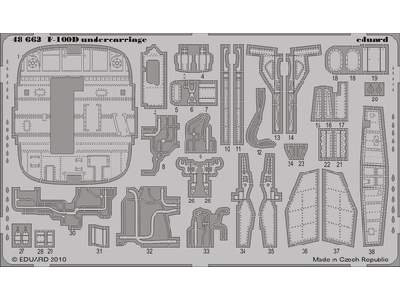  F-100D undercarriage 1/48 - Trumpeter - blaszki - zdjęcie 1