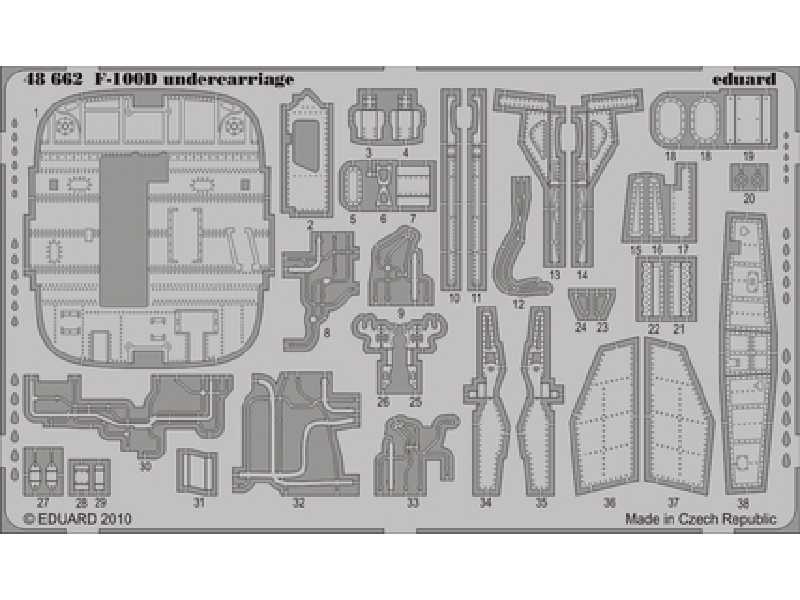 F-100D undercarriage 1/48 - Trumpeter - blaszki - zdjęcie 1 F-100D undercarriage 1/48 - Trumpeter - blaszki - zdjęcie 1