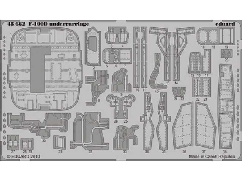  F-100D undercarriage 1/48 - Trumpeter - blaszki - zdjęcie 1