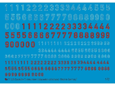 German Turret Numbers Blue/White - Red/Black - zdjęcie 1
